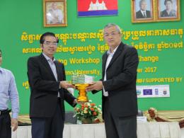 Students in Svay Rieng University are trained on Climate Change